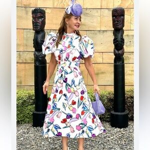 NWT ROTATE Birger Christensen Noon Satin Dress